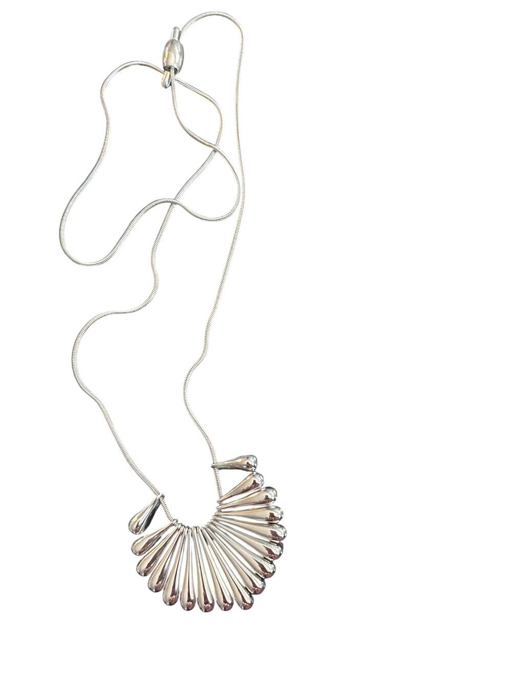 J. Jill Sculpted-Metal Droplet Fringe Statement Necklace
